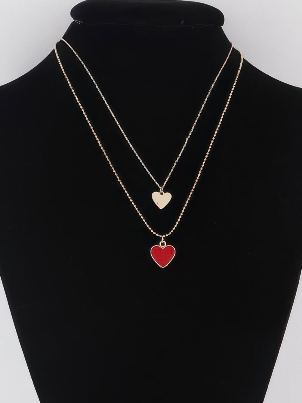 Twin Hearts Pendant Necklace